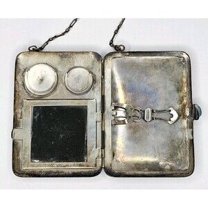 Art Deco Silver Compact Coin Holder Dance Purse Monogrammed & Engraved